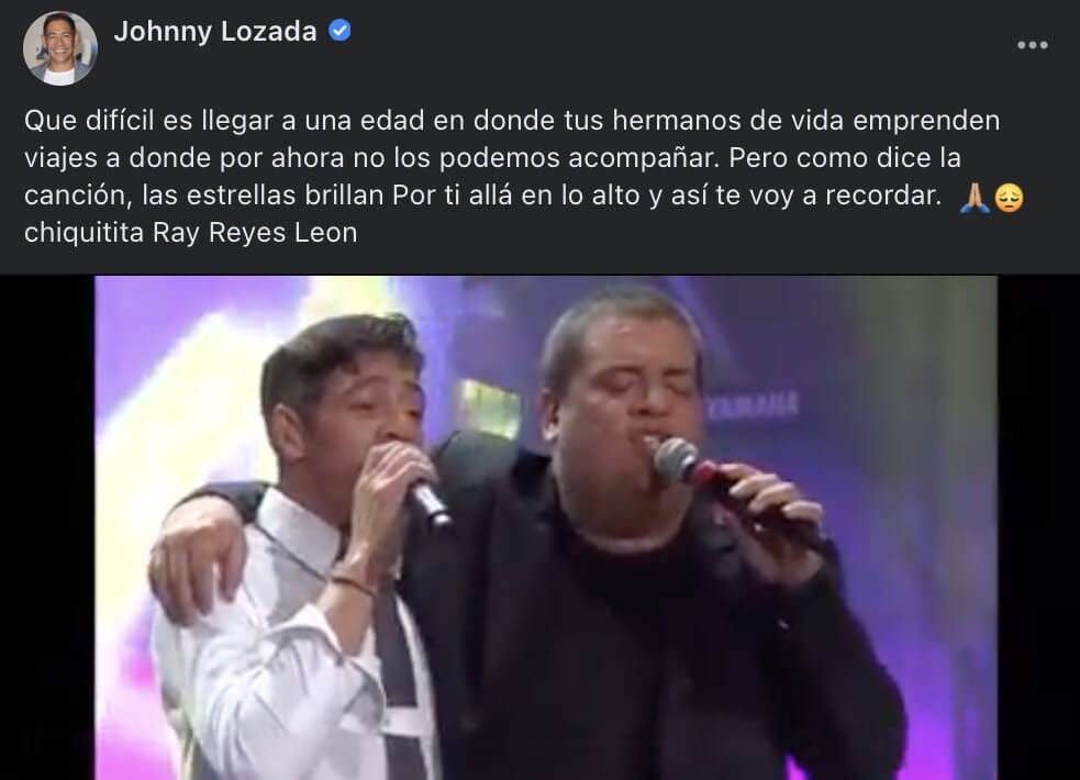 Johnny Lozada se despide de Ray Reyes