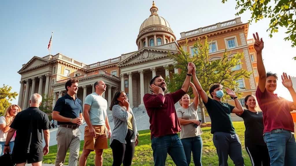 Solidarity protest in front of state capitol